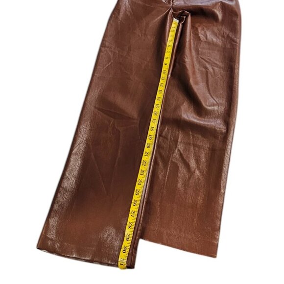Aritzia Babaton Agency Pants, High Waist, Vegan Leather, Straight Leg, Cognac, 8 - Picture 5 of 11